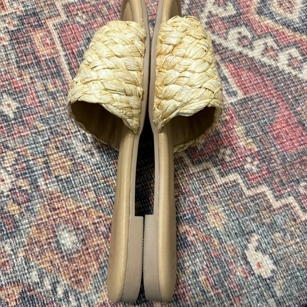 Raffia Slides Sandals A New Day Size 9.5 Carissa Memory Foam - Picture 7 of 7
